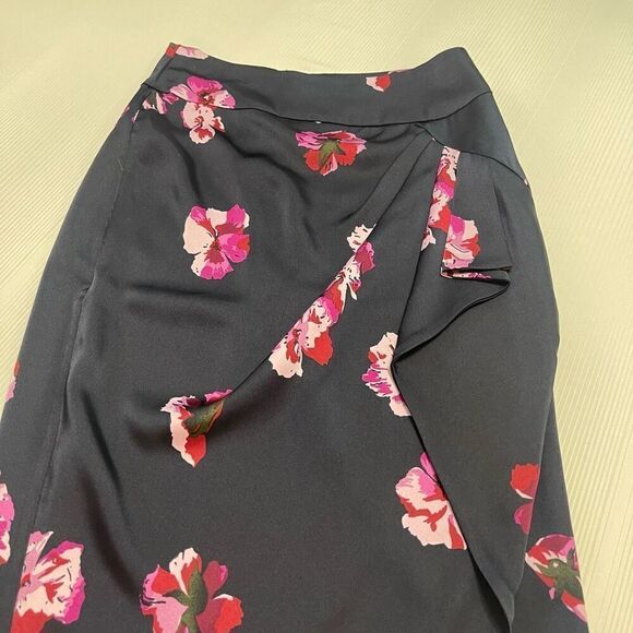 JOIE Alphina Front Drape Floral Print Knee Length Skirt Size 2 - Picture 3 of 10